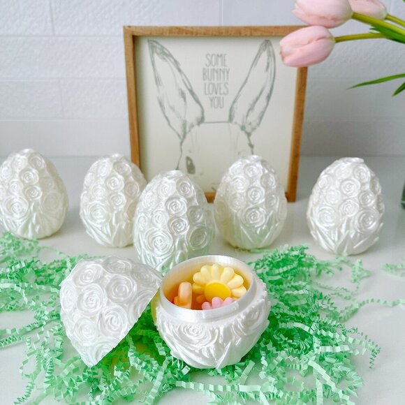 Rose-Covered Easter Eggs โ Handcrafted Party Favors, Spring Decor, Wedding Gifts - Picture 2 of 12